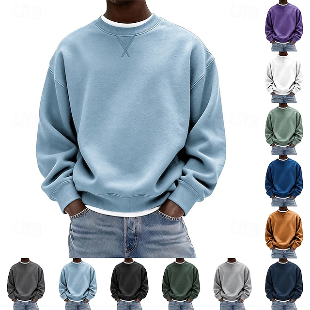 Men’s Fleece Pullover Sweatshirt – Soft Crew Neck for Casual & Everyday Wear