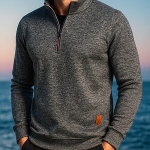 Men’s Lightweight Quarter-Zip Hiking Top – Breathable Long Sleeve Outdoor Pullover