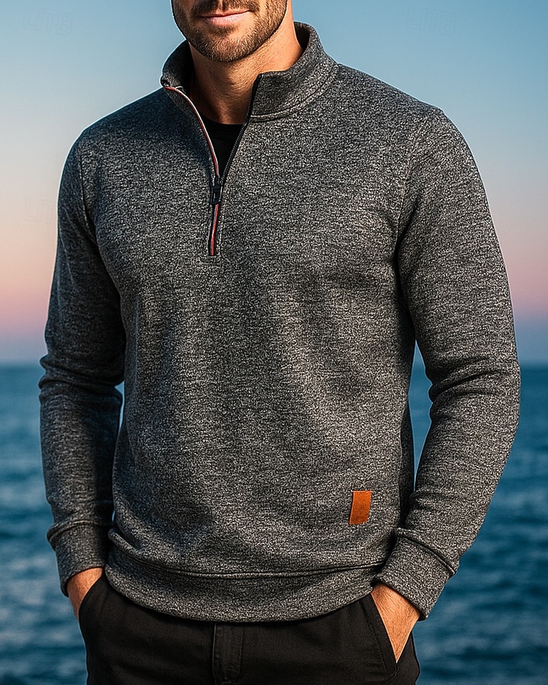 Men’s Lightweight Quarter-Zip Hiking Top – Breathable Long Sleeve Outdoor Pullover