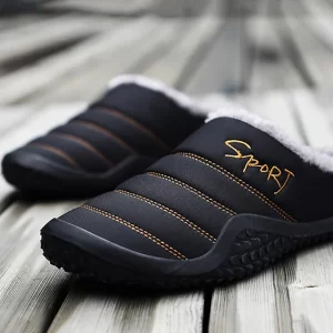Men’s Cozy Anti-Slip Winter House Slippers – Plush Warm Indoor Slip-On Shoes for Daily Comfort