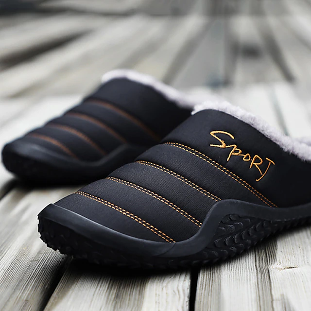 Men’s Cozy Anti-Slip Winter House Slippers – Plush Warm Indoor Slip-On Shoes for Daily Comfort